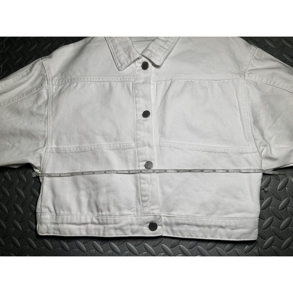 COPY - BLANKNYC Cropped Denim White women's 100% cotton oversize Jacket Size M - Picture 5 of 12
